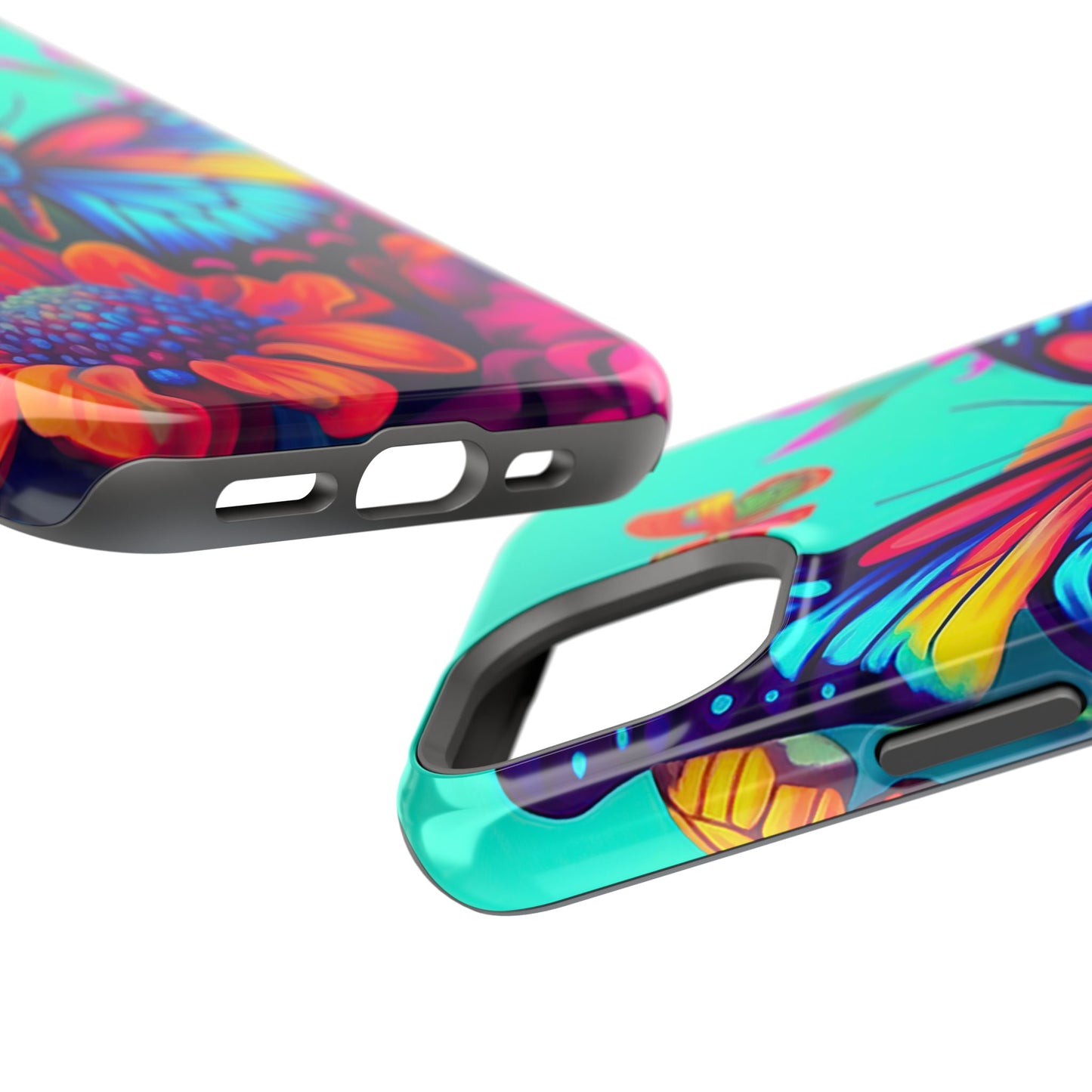 Vivid Butterfly & Floral Burst - MagSafe iPhone Case