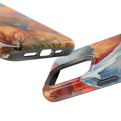 Autumn Mountain Forest Watercolor - MagSafe iPhone Case