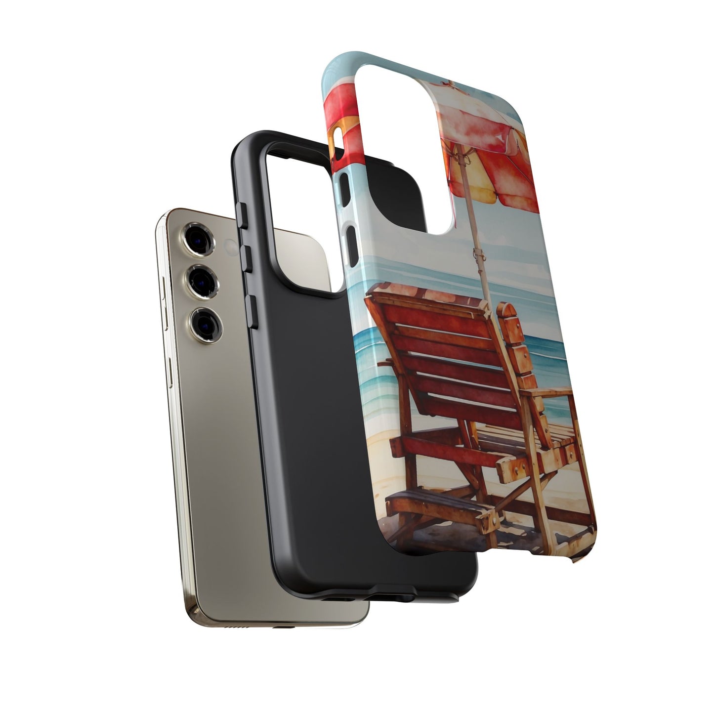 Beachfront Sunset Lounge Samsung Galaxy Case – Vibrant Watercolor Design