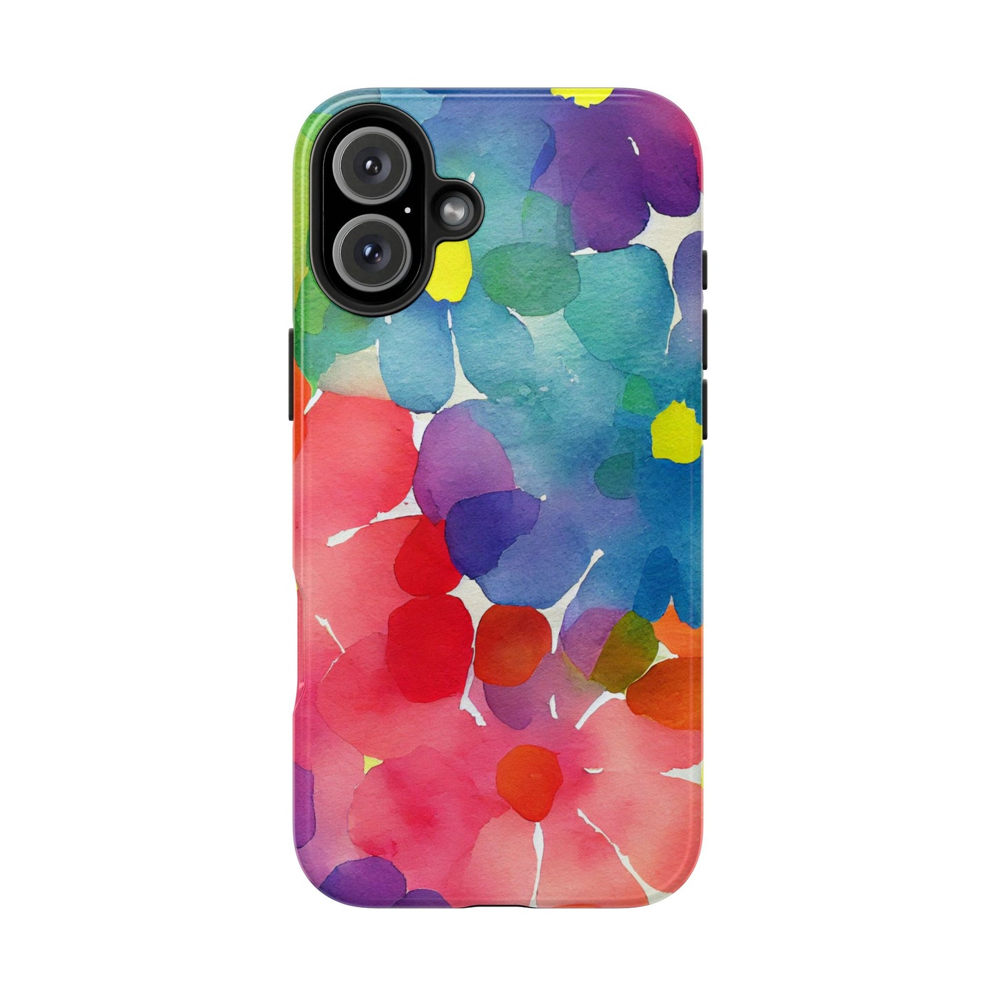 Rainbow Bloom Watercolor iPhone Case – Slim Design, Glossy Finish