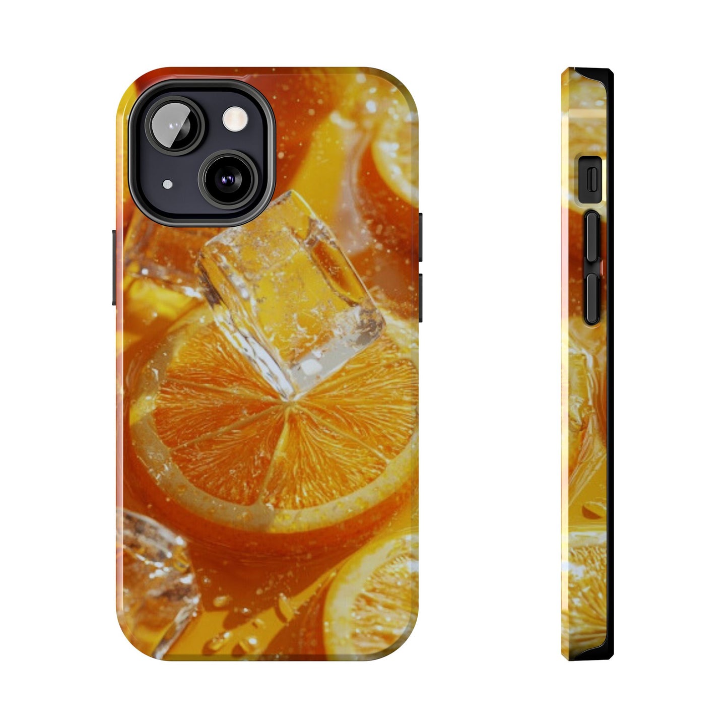 Citrus Orange Splash iPhone Case – Dual-Layer Tough Protection, Vibrant Summer Design