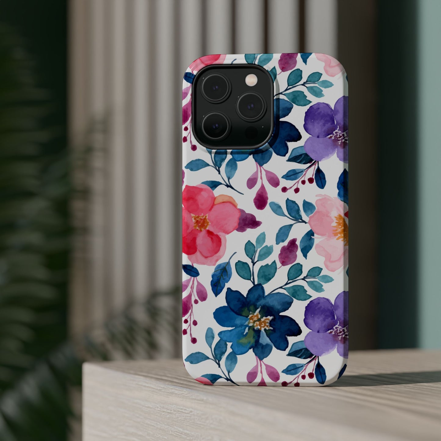 Mystic Bloom – MagSafe Case with Vibrant Watercolor Florals