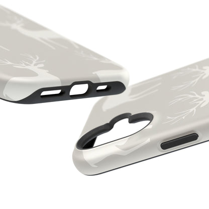 Elegant White Reindeer Pattern – MagSafe iPhone Series Case