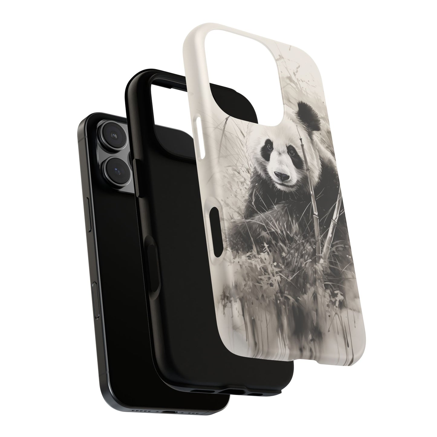 Premium Cute Phone Case: Charcoal Art Panda Bear