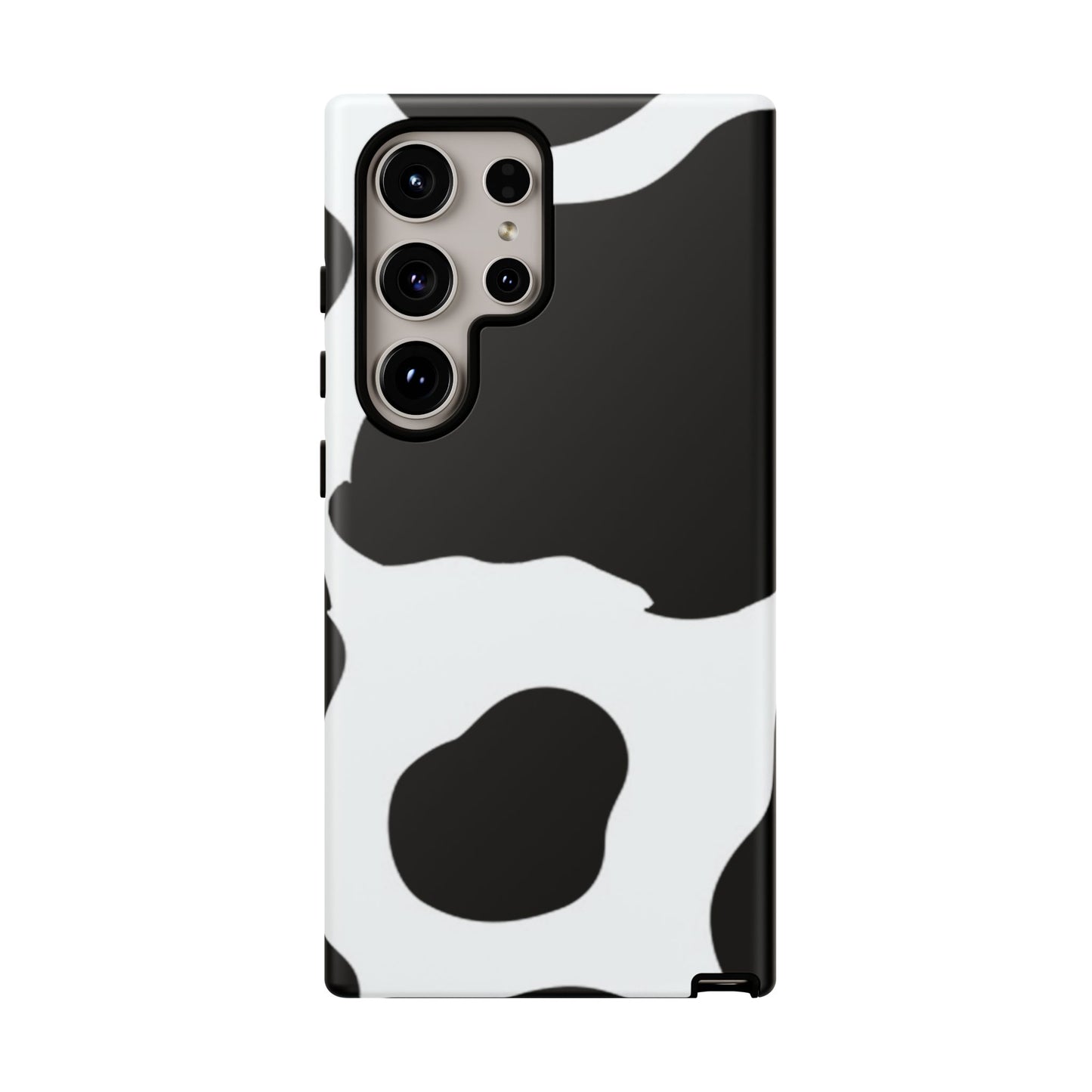 Bold Black and White Cow Print Tough Samsung Galaxy Case – Modern Animal Pattern with Dual-Layer Protection