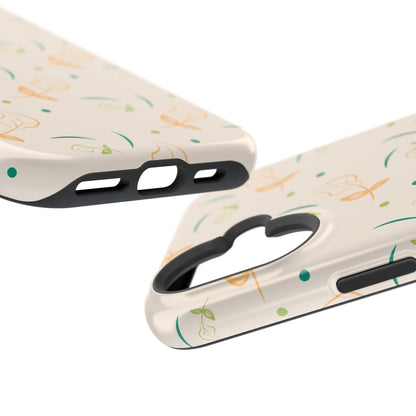 Soft Pastel Abstract Floral Tough MagSafe iPhone Case – Playful Minimalist Design with Dual-Layer Protection