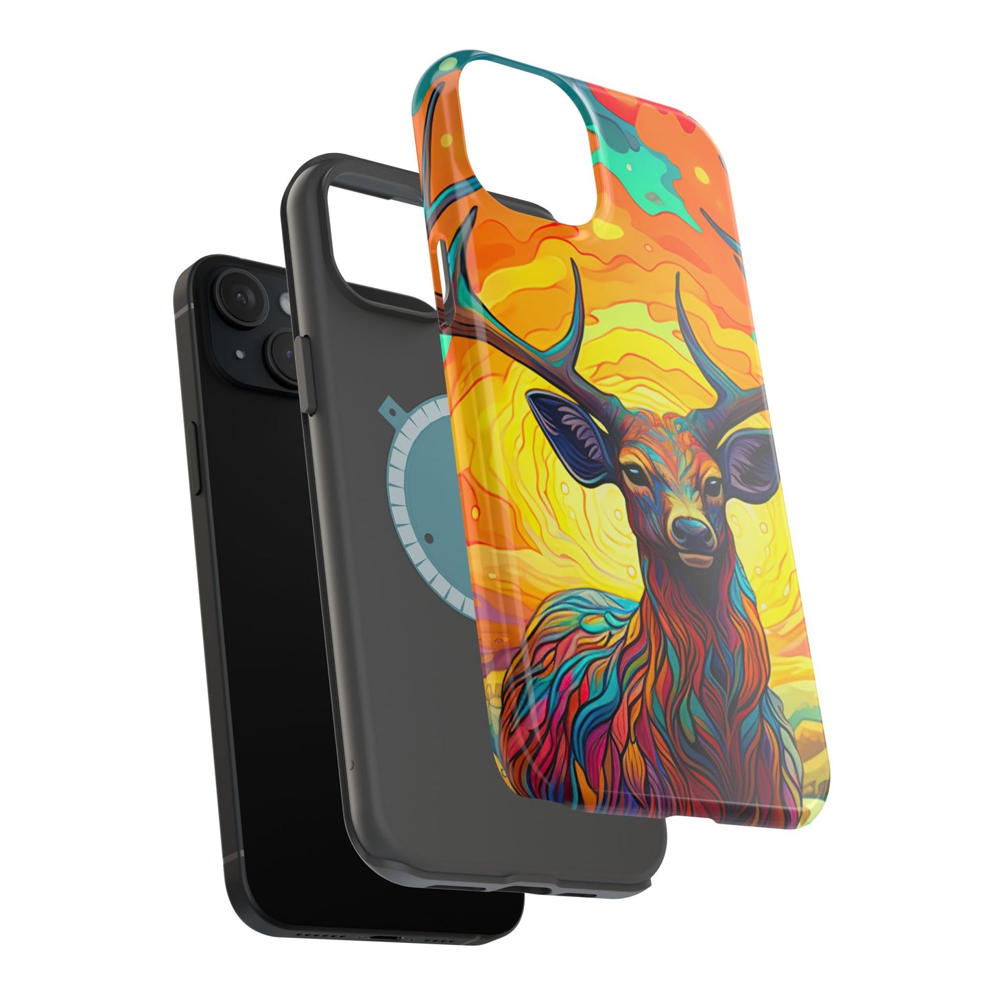 Vibrant Stag in Bloom – MagSafe iPhone Case