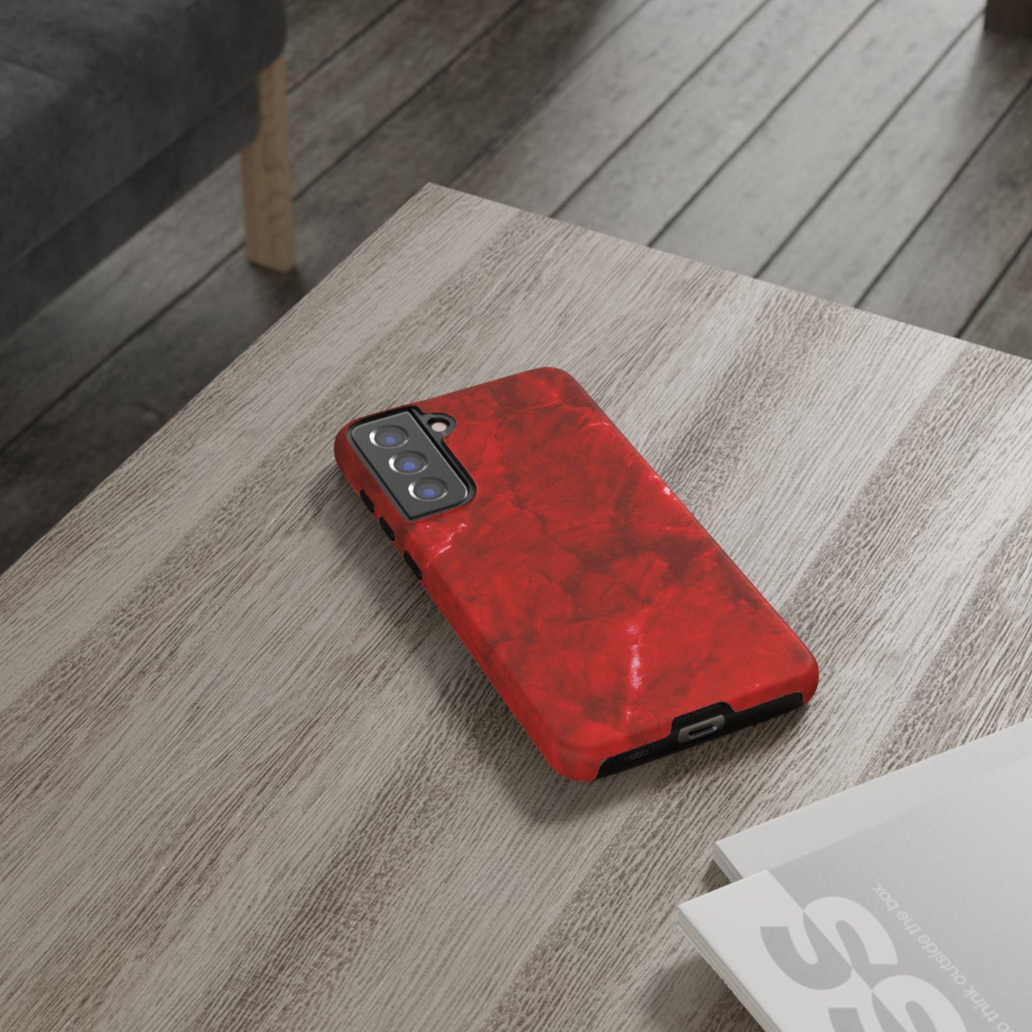 Bold Red Marble Samsung Galaxy Case – Luxe Modern Design with Vibrant Finish