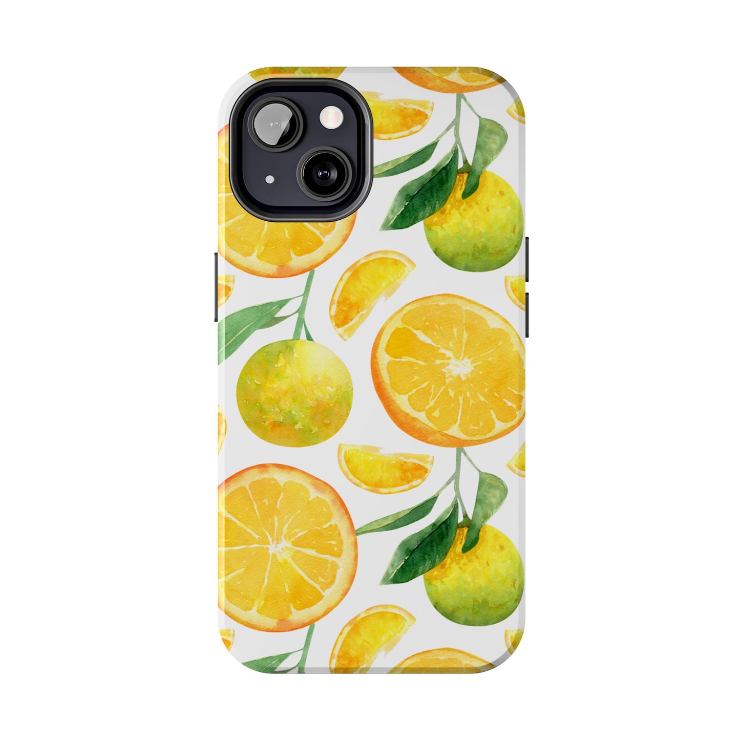 Sunny Citrus Grove Tough iPhone Case – Watercolor Orange Design, Dual - Layer Protection - BOGO Cases