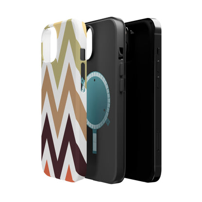 Earthy Chevron MagSafe iPhone Case – Boho-Inspired Design with Dual-Layer Protection