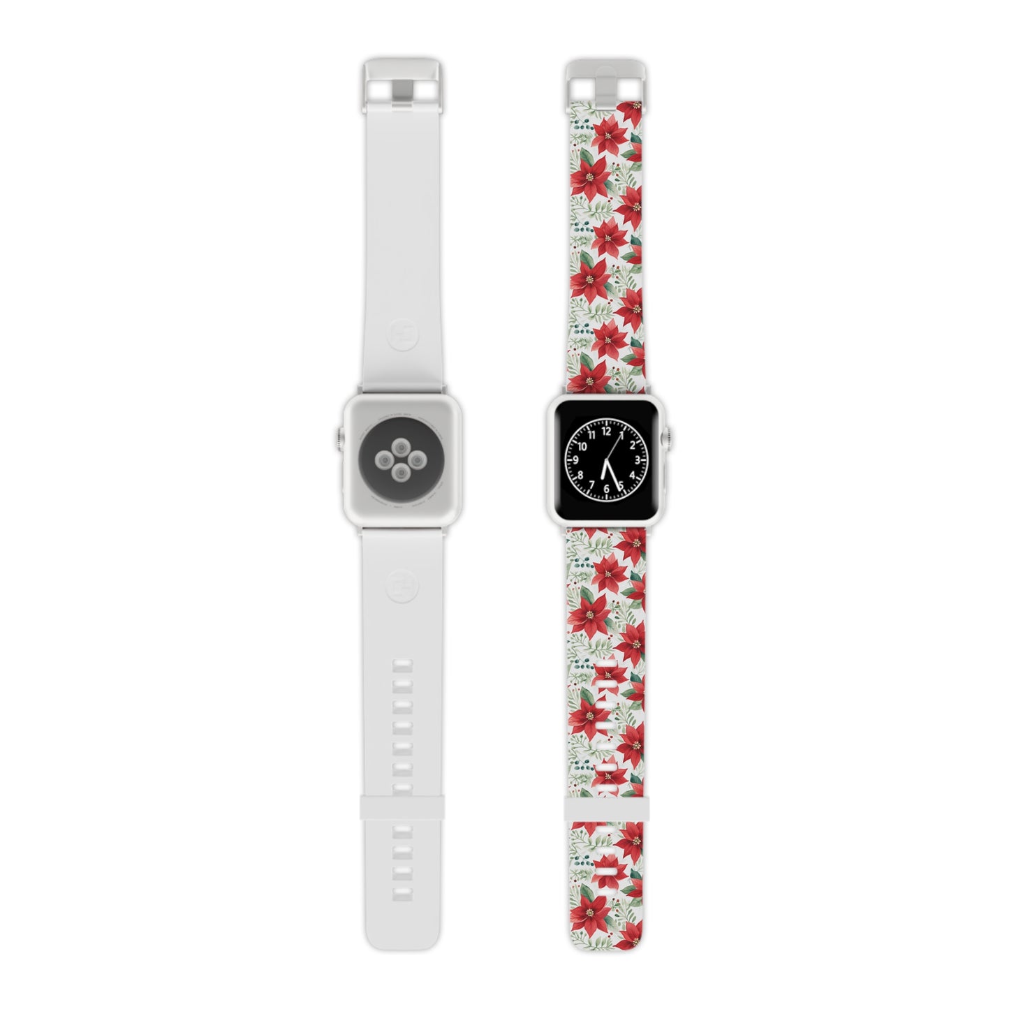 Festive Poinsettia Holiday Pattern Apple Watch Band