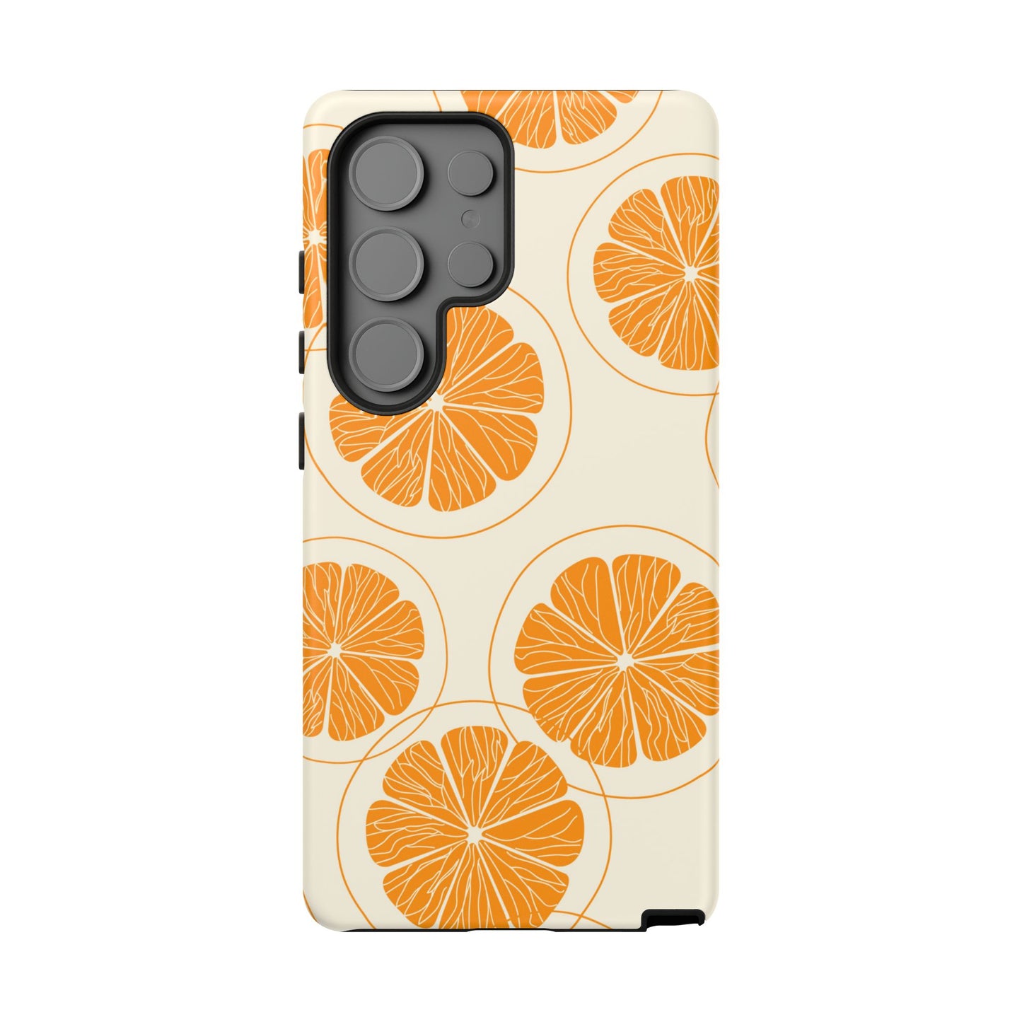 Citrus Burst Pattern Tough Samsung Galaxy  Case – Bold Orange Design, Shockproof Protection