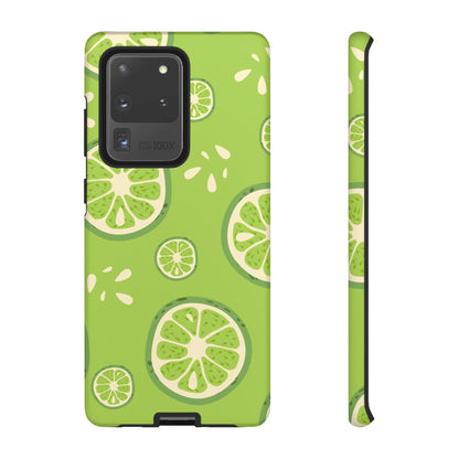 Zesty Lime Splash Tough Samsung Galaxy Case – Fresh Citrus Design, Dual-Layer Protection