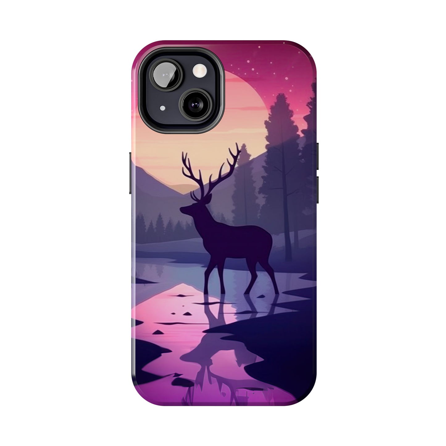 Twilight Elegance: Stag Reflection – iPhone Case