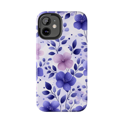 Purple Floral iPhone Case – Durable Protection with Elegant Flower Design - BOGO Cases