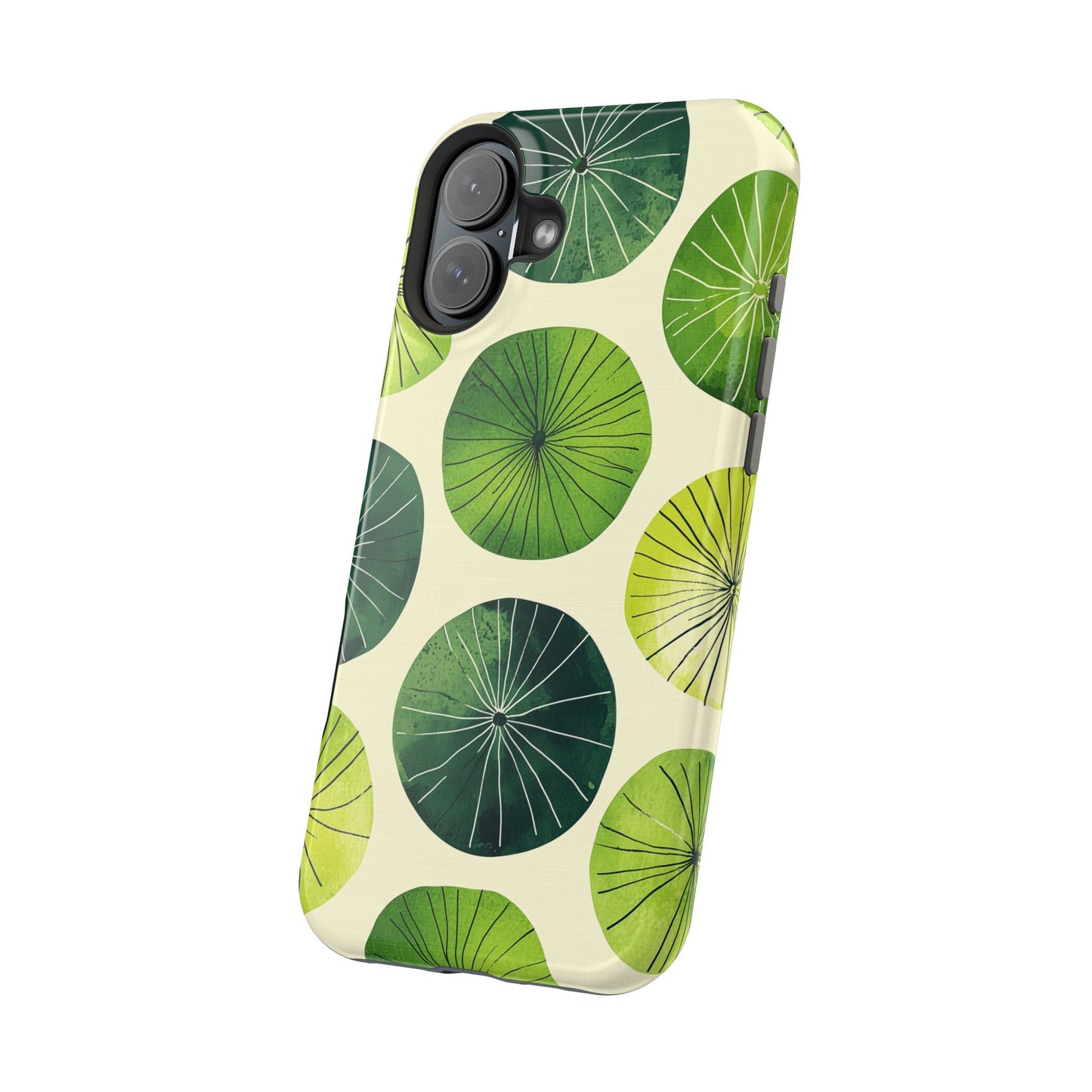 Watercolor Lily Pads MagSafe iPhone Case – Shockproof, Matte Finish, Dual-Layer Protection