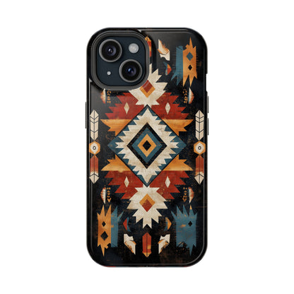 Southwestern Arrow & Diamond Tough MagSafe iPhone Case – Bold Tribal Design, Dual-Layer Protection