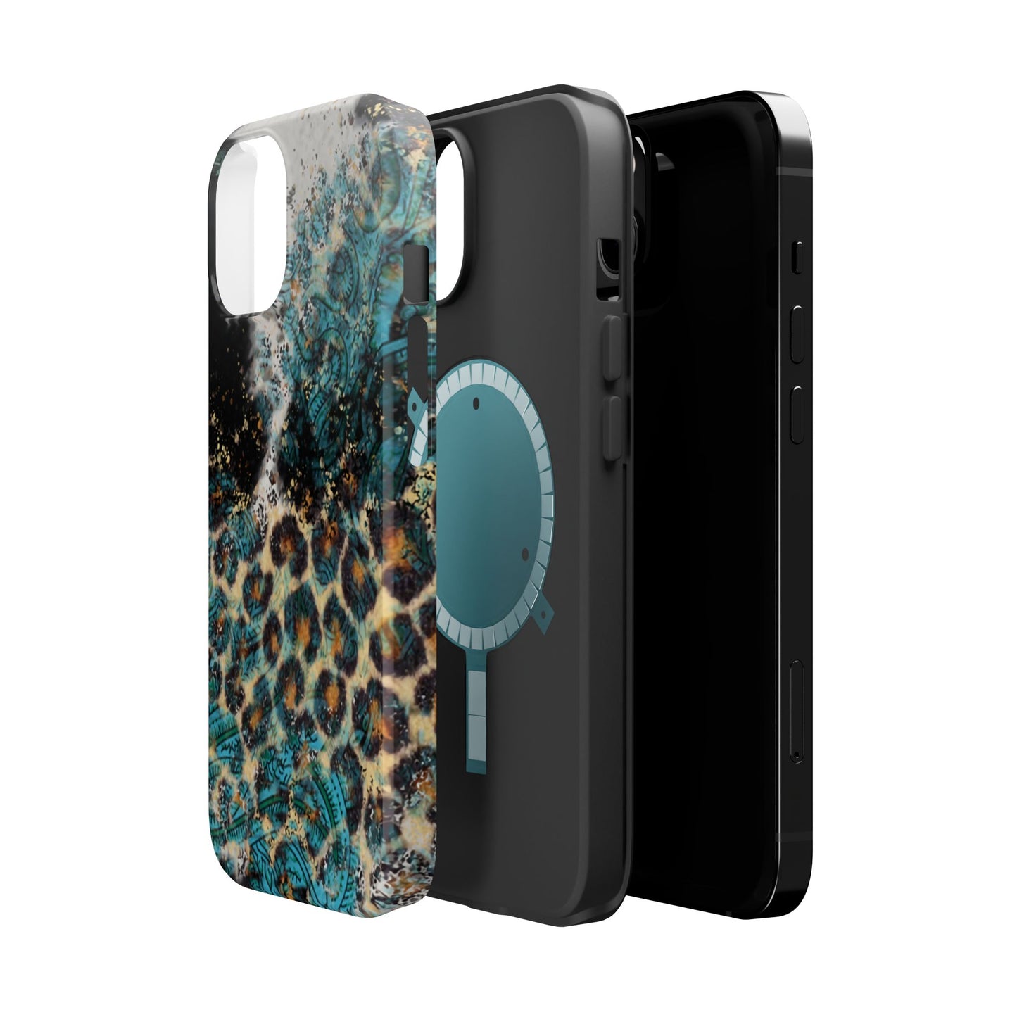 Turquoise Paisley Cowhide Leopard - MagSafe iPhone Series Case