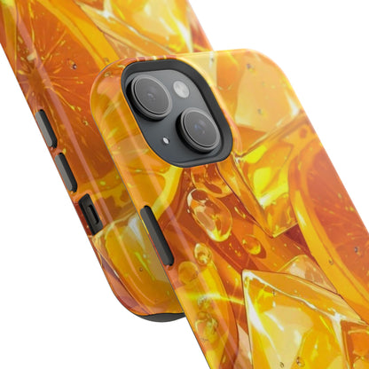 Citrus Splash MagSafe iPhone Case – Bright Orange Slices & Ice, Dual-Layer Protection