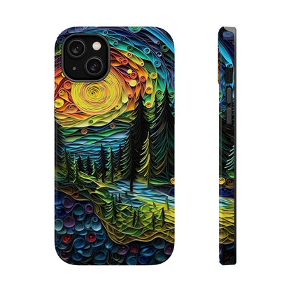 Radiant Forest Sunset MagSafe iPhone Case – Artistic Landscape Design