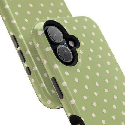 Sage Green Polka Dots – MagSafe iPhone Case