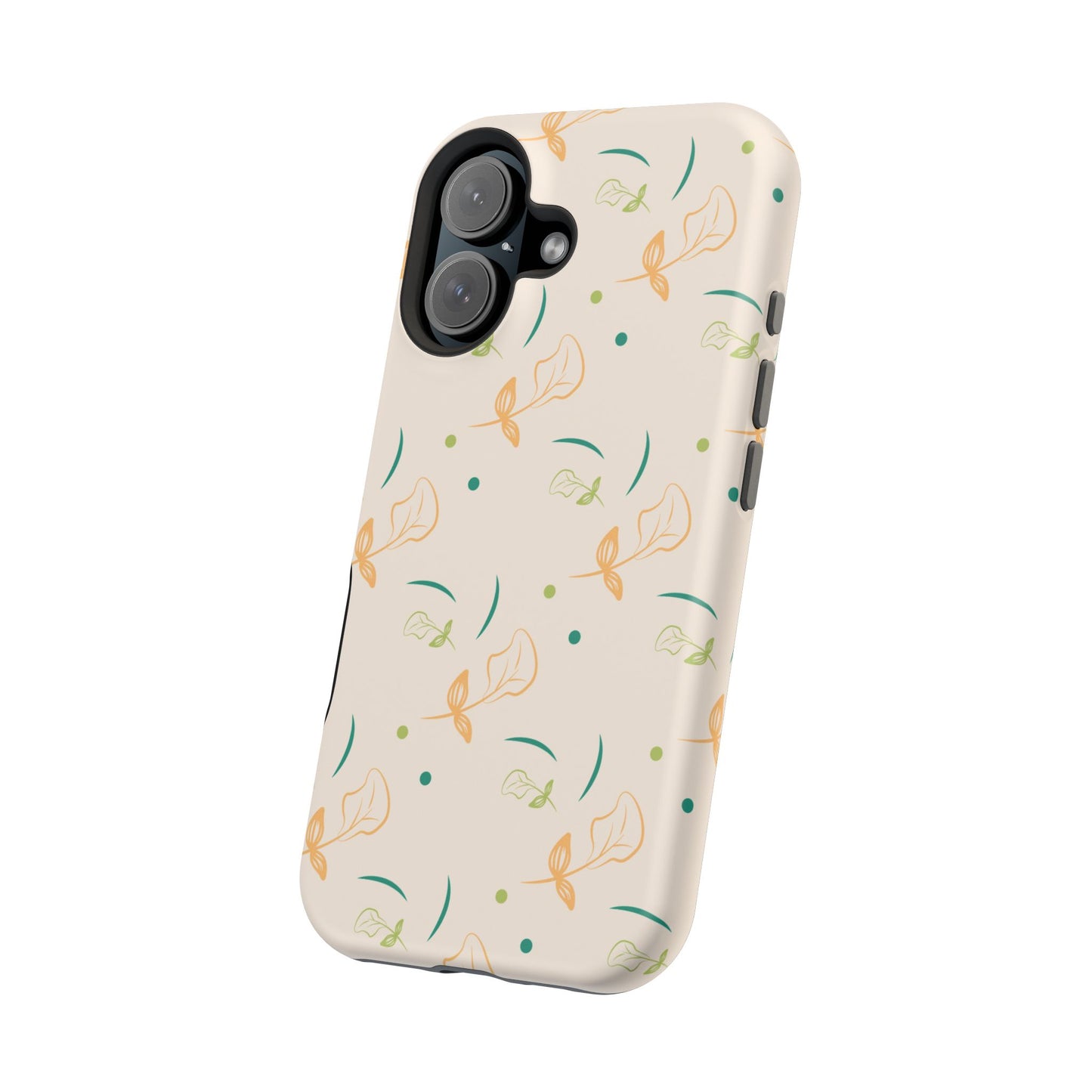 Soft Pastel Abstract Floral Tough MagSafe iPhone Case – Playful Minimalist Design with Dual-Layer Protection