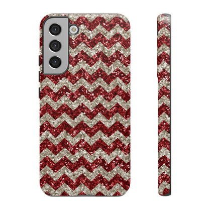 Copy of Sparkling Red & White Chevron – Glitter Illusion Samsung Galaxy Case