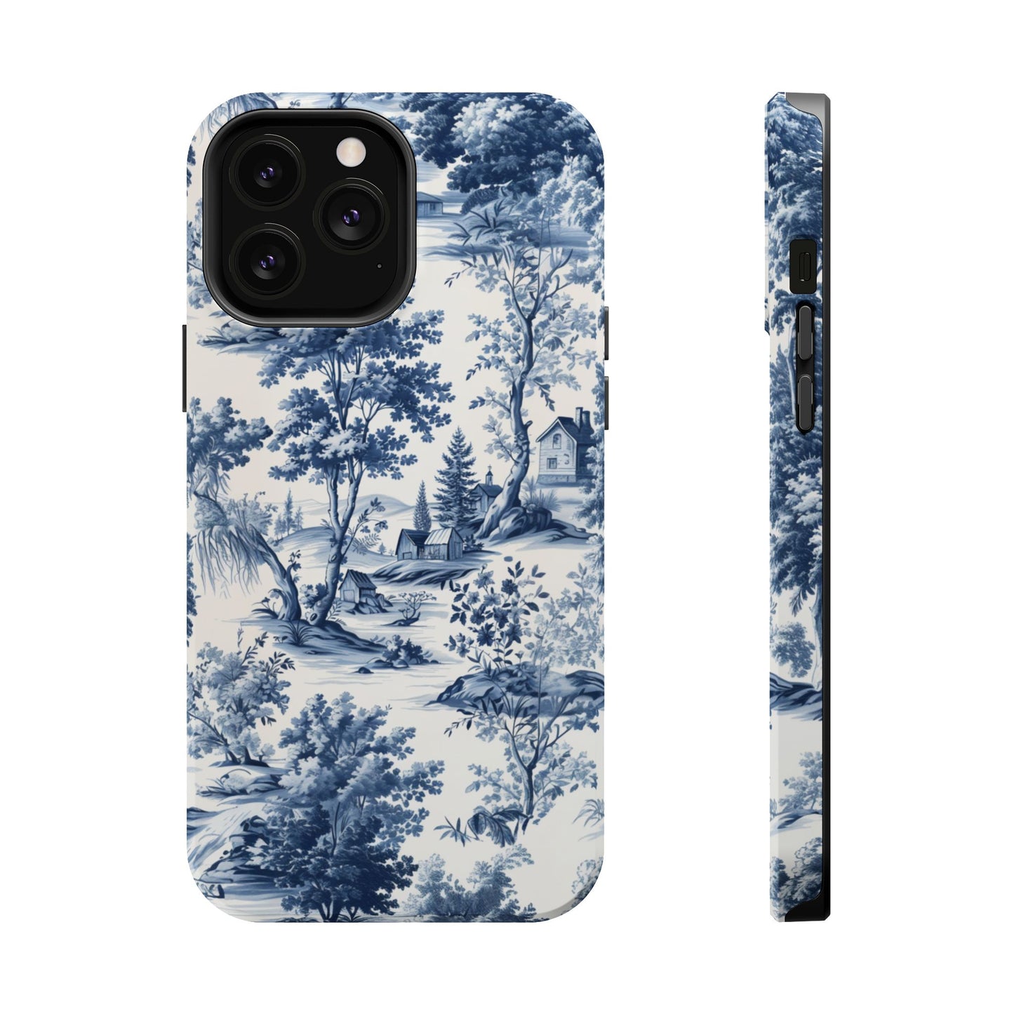 Vintage Charm Blue Toile iPhone Case