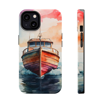 Sunset Sail Watercolor Boat –  MagSafe iPhone Series Case