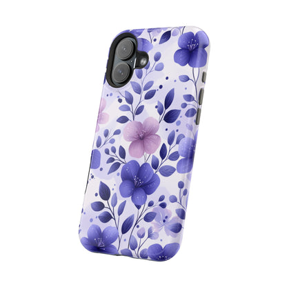 Purple Floral MagSafe iPhone Case – Durable Protection with Elegant Flower Design