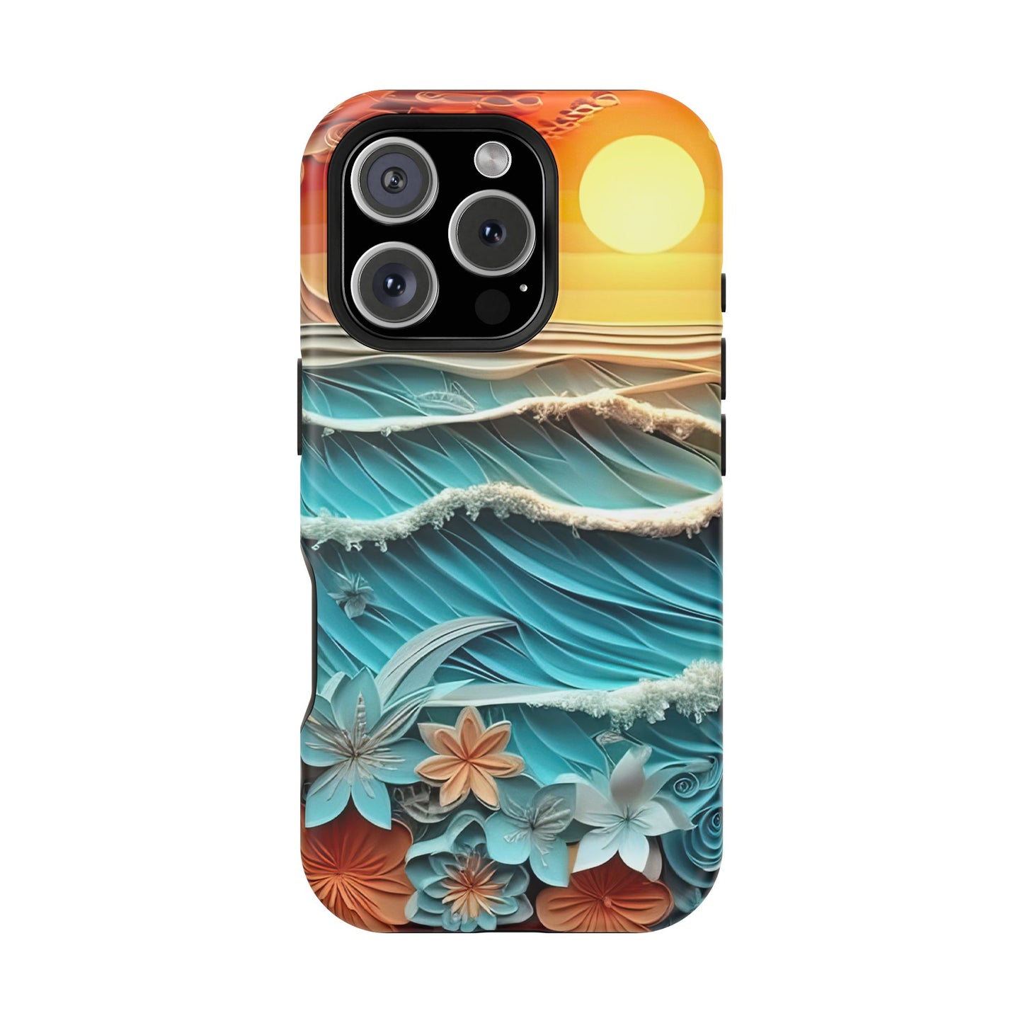 Tropical Sunset Paper Art Ocean – iPhone Series Case