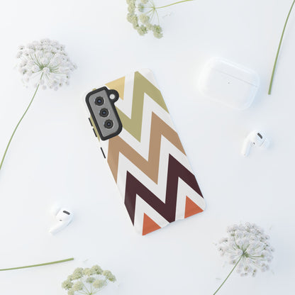 Earthy Chevron Samsung Galaxy Case – Boho-Inspired Design with Dual-Layer Protection