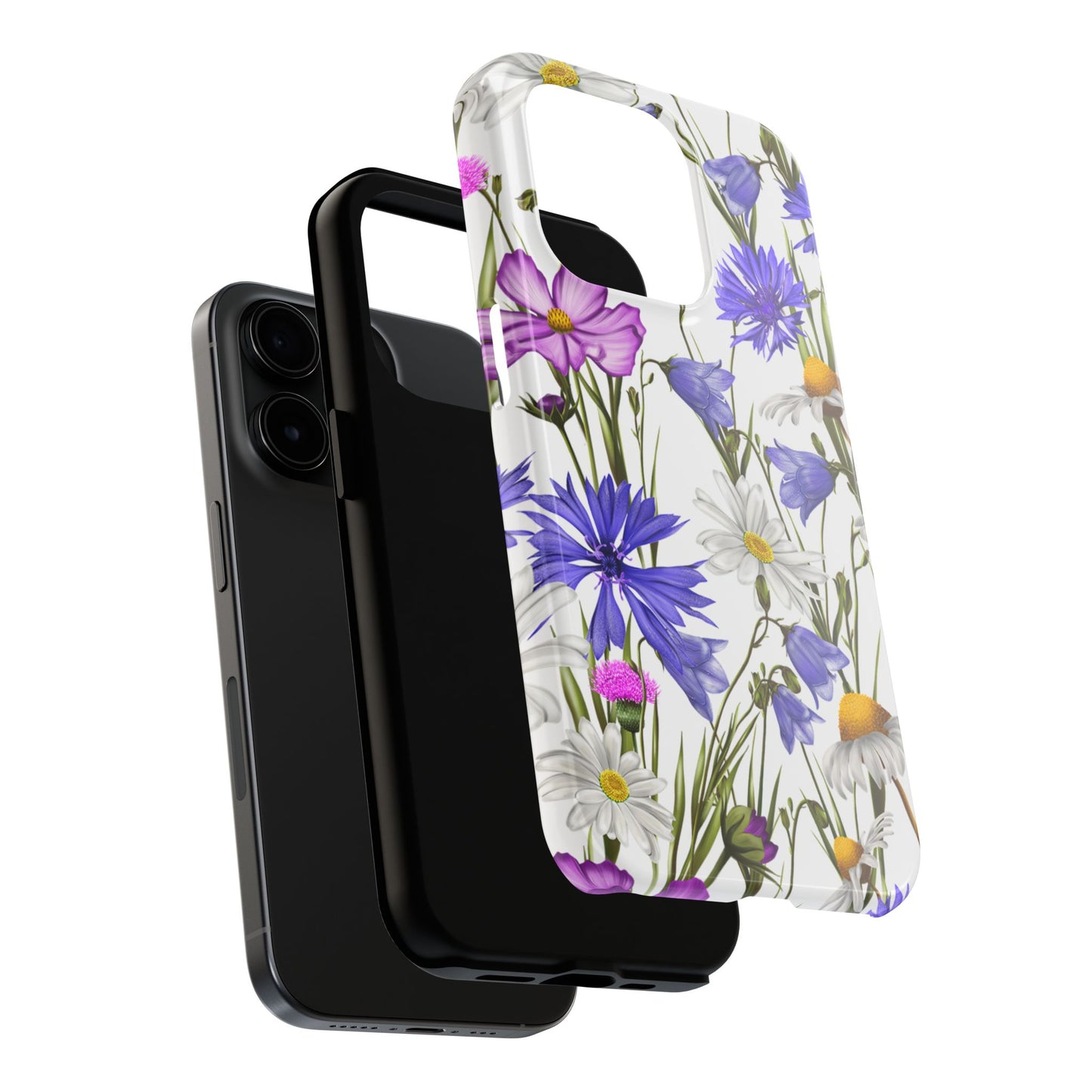 Wildflower Meadow iPhone Case – Purple, Blue, and White Floral Design