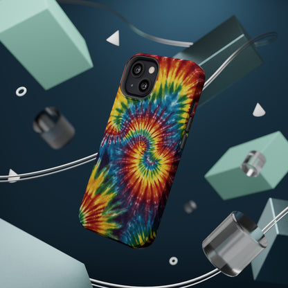 Retro Rainbow Tie-Dye MagSafe Case – Swirl Design