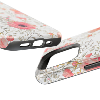 Pink Floral Watercolor MagSafe iPhone Case – Elegant Blossom Design with Magnetic Compatibility