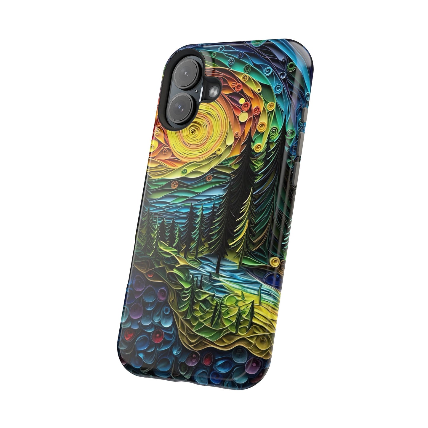 Radiant Forest Sunset MagSafe iPhone Case – Artistic Landscape Design