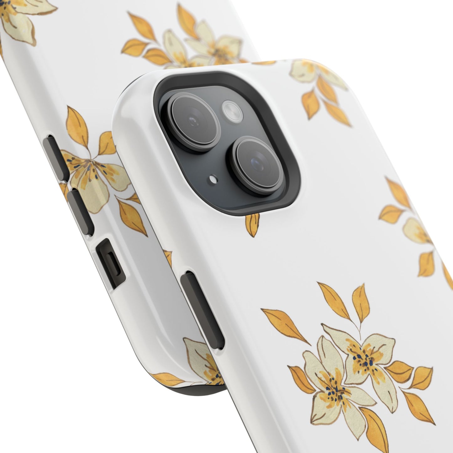 Delicate Yellow Blossom MagSafe iPhone Case – Minimalist Floral Design with Matte Finish