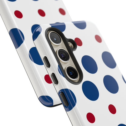 Bold Navy & Red Polka Dot Pattern – Samsung Galaxy Case