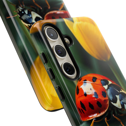 Samsung Galaxy Case: Vibrant Ladybug Amidst a Lush Yellow Flower Garden