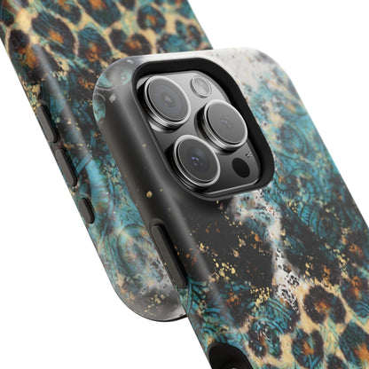 Turquoise Paisley Cowhide Leopard - MagSafe iPhone Series Case