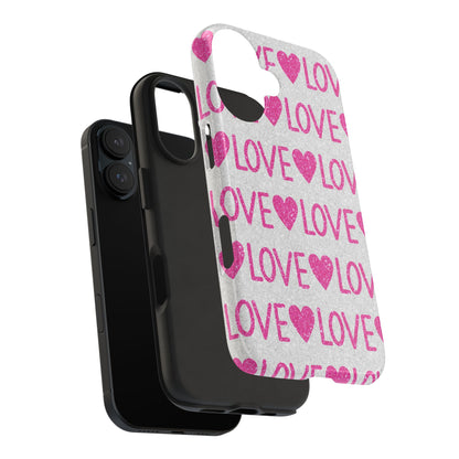 Pink Glitter Love Pattern – iPhone Series Case