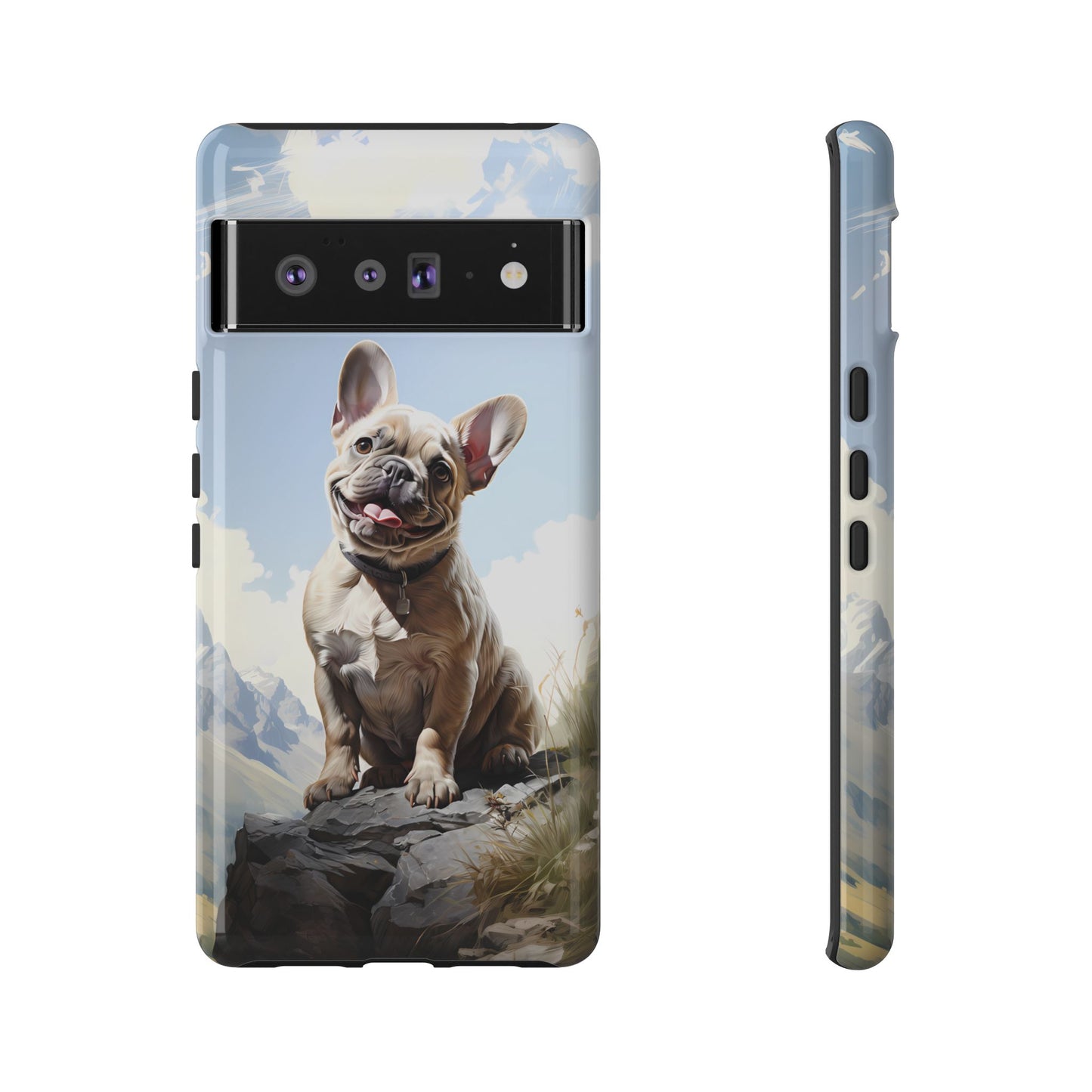 Frenchie iPhone Samsung Galaxy Phone Case! French Bull Dog Standing Proudly. Extremely Tough & Durable With Dual Layer Protection.