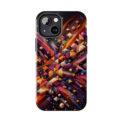 Geometric Galaxy iPhone Case - Abstract Cosmic Protective Cover - Retro Gamer