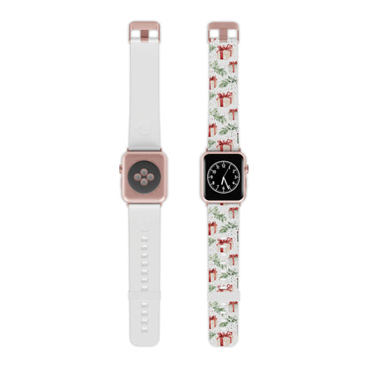 Watercolor Holiday Gifts & Greenery Apple Watch Band