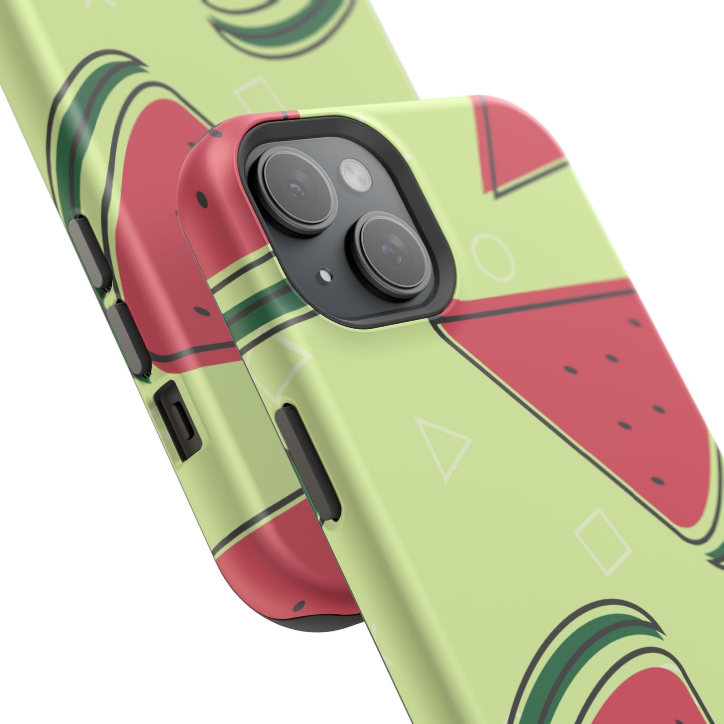 Watermelon Slice MagSafe iPhone Case – Fresh & Fun Design with Retro Geometric Pattern