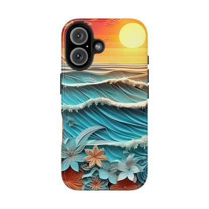 Tropical Sunset Paper Art Ocean – iPhone Series Case