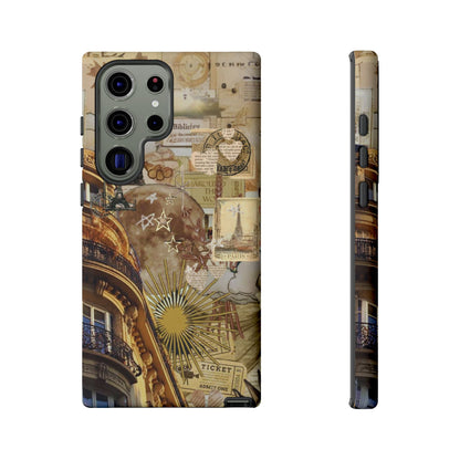 Parisian Dream Collage Samsung Galaxy Case – Dual-Layer Protection with Vintage French Aesthetic