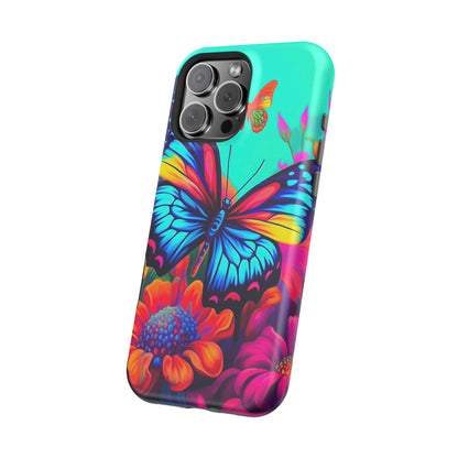 Vivid Butterfly & Floral Burst - MagSafe iPhone Case