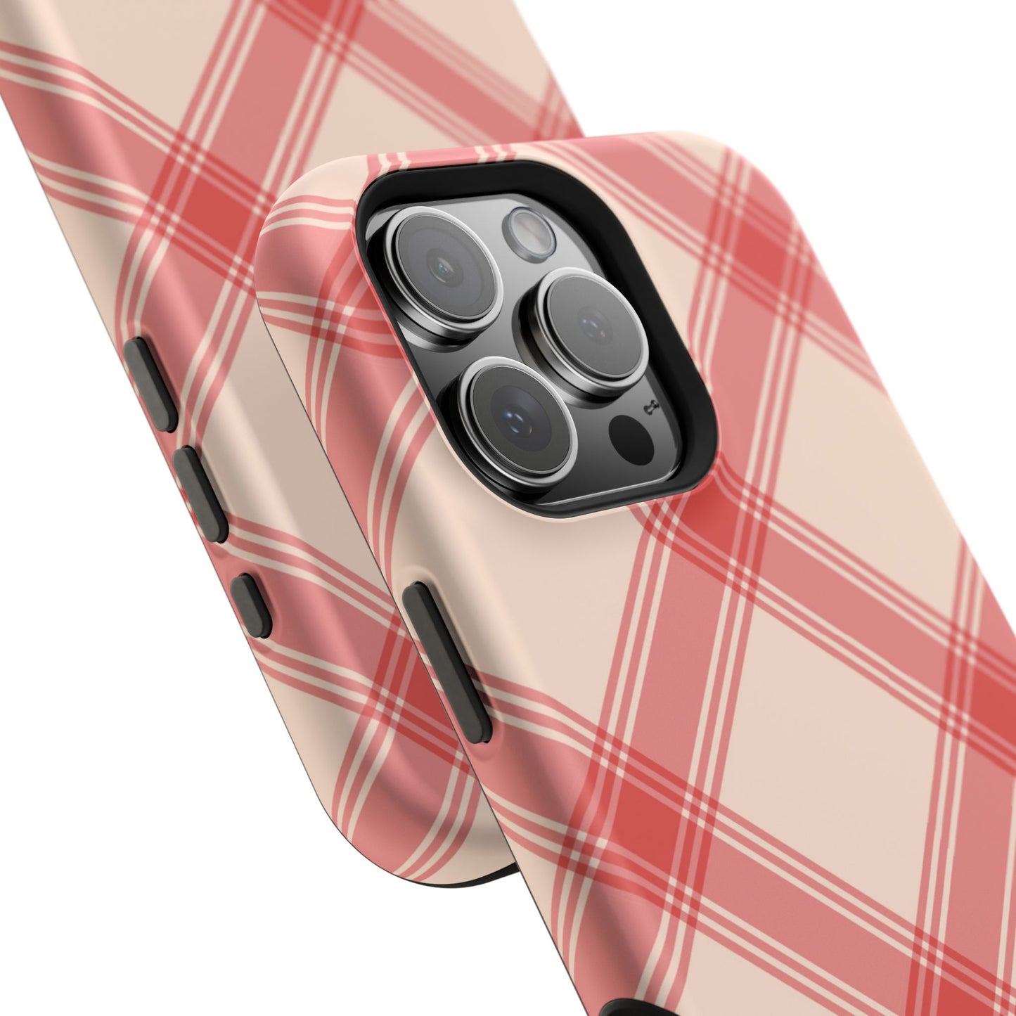 Soft Peachy Red Plaid MagSafe Case