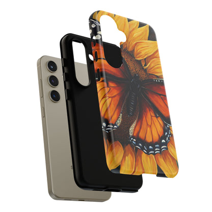 Monarch Butterfly & Sunflower Art – iPhone Case